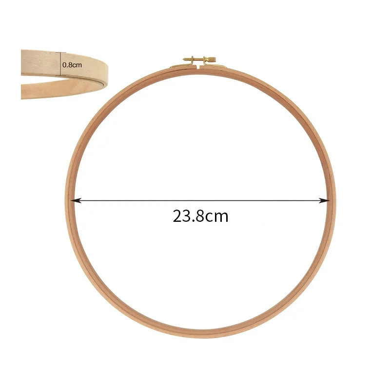 4-12inches Beech Round Wooden Embroidery Hoops Frame Set Cross Stitch Embroidery Hoop Rings Home Sewing Craft Tool