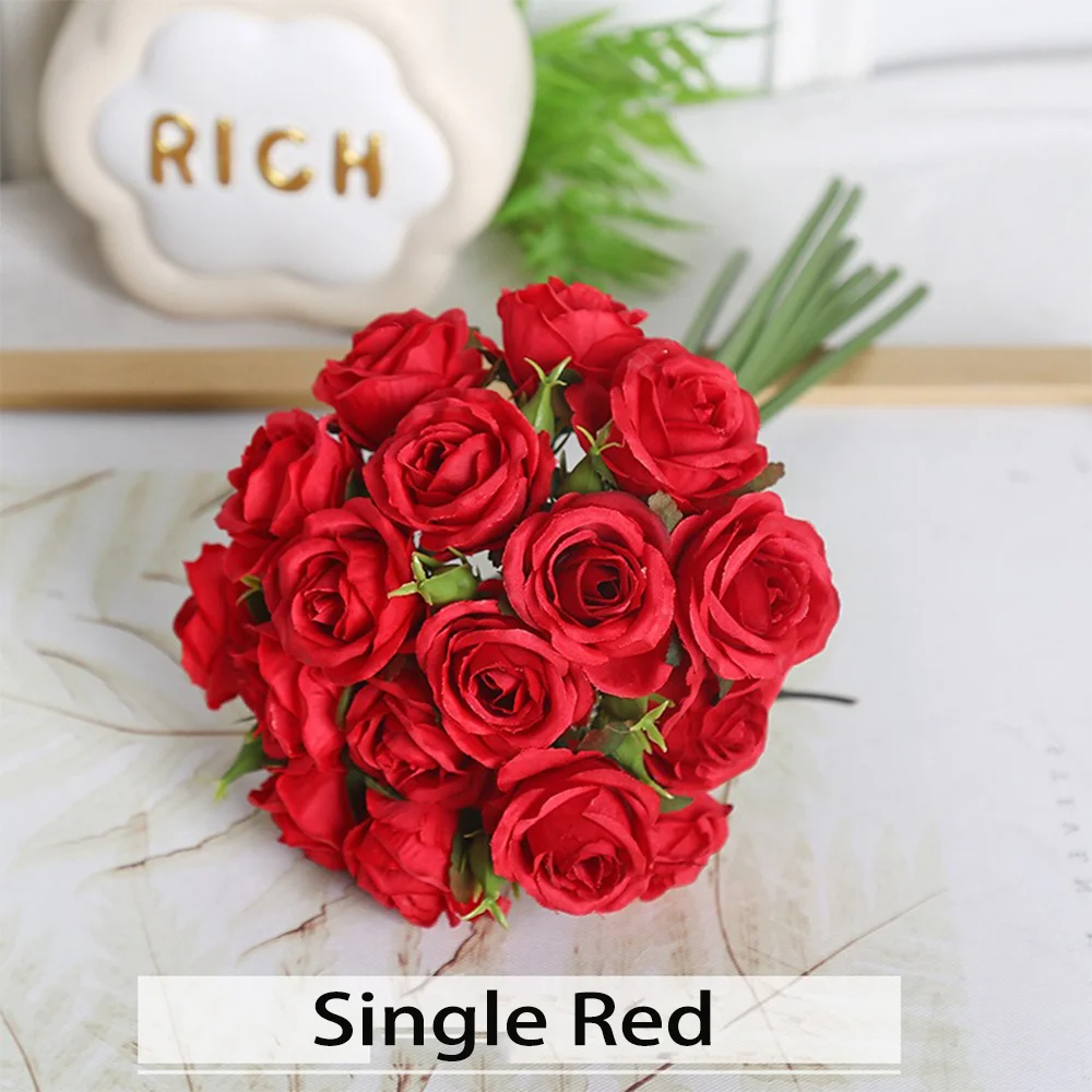 18 Individual Roses in Hand, Finished Flower Bouquet, Living Room Decoration, Artificial Flower