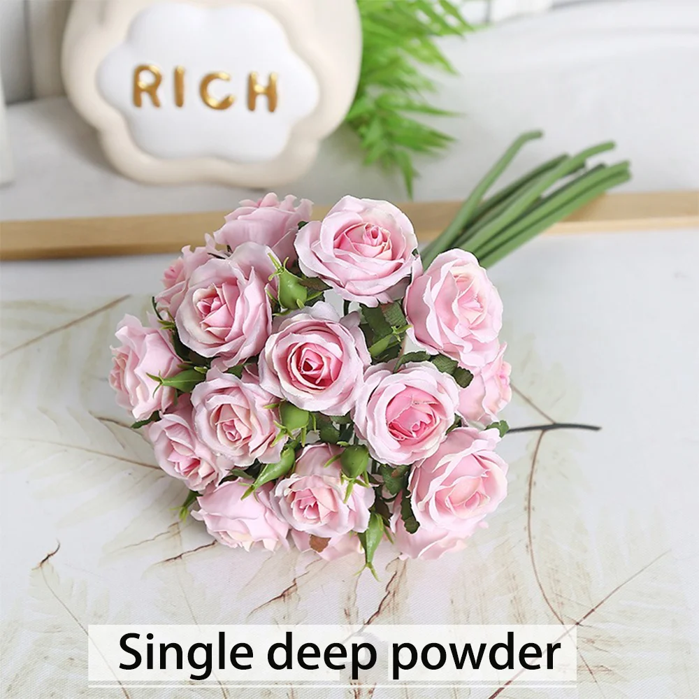 18 Individual Roses in Hand, Finished Flower Bouquet, Living Room Decoration, Artificial Flower