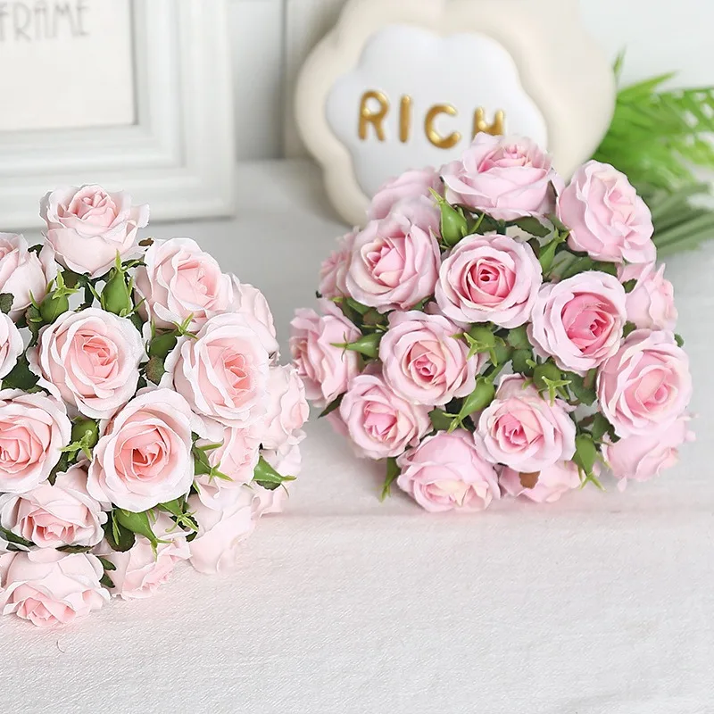 18 Individual Roses in Hand, Finished Flower Bouquet, Living Room Decoration, Artificial Flower