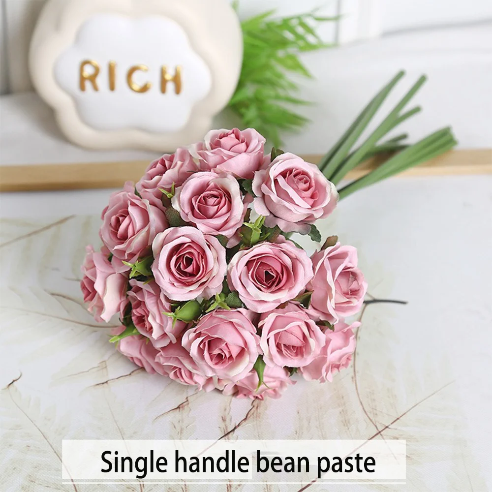 18 Individual Roses in Hand, Finished Flower Bouquet, Living Room Decoration, Artificial Flower
