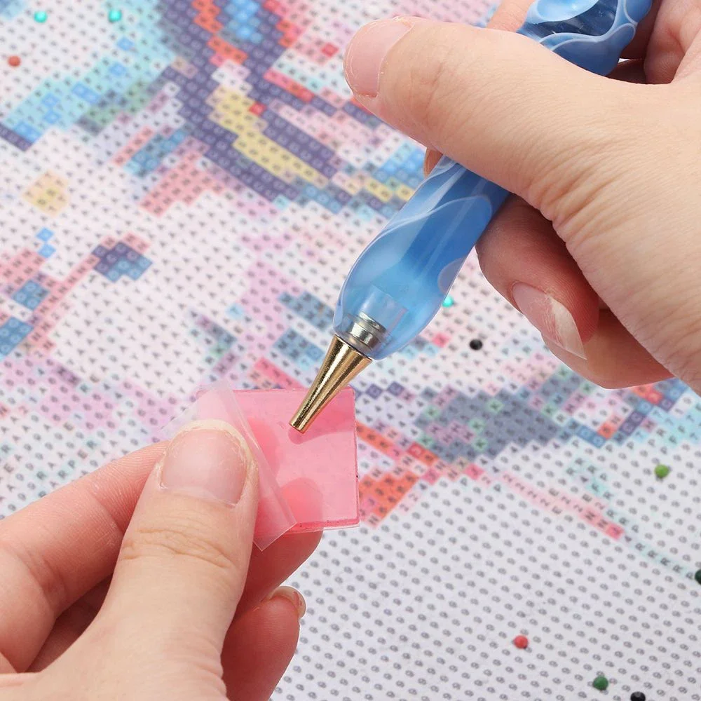 7Pcs/Se Reusable Diamond Painting Pen Replacement Pen Heads Cross Stitch Embroidery Quick Cases Tool Metal Point Drill Pen Heads