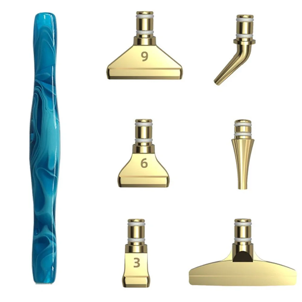 7Pcs/Se Reusable Diamond Painting Pen Replacement Pen Heads Cross Stitch Embroidery Quick Cases Tool Metal Point Drill Pen Heads