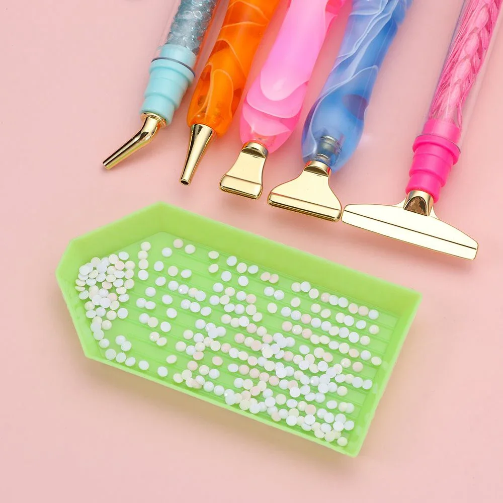 7Pcs/Se Reusable Diamond Painting Pen Replacement Pen Heads Cross Stitch Embroidery Quick Cases Tool Metal Point Drill Pen Heads
