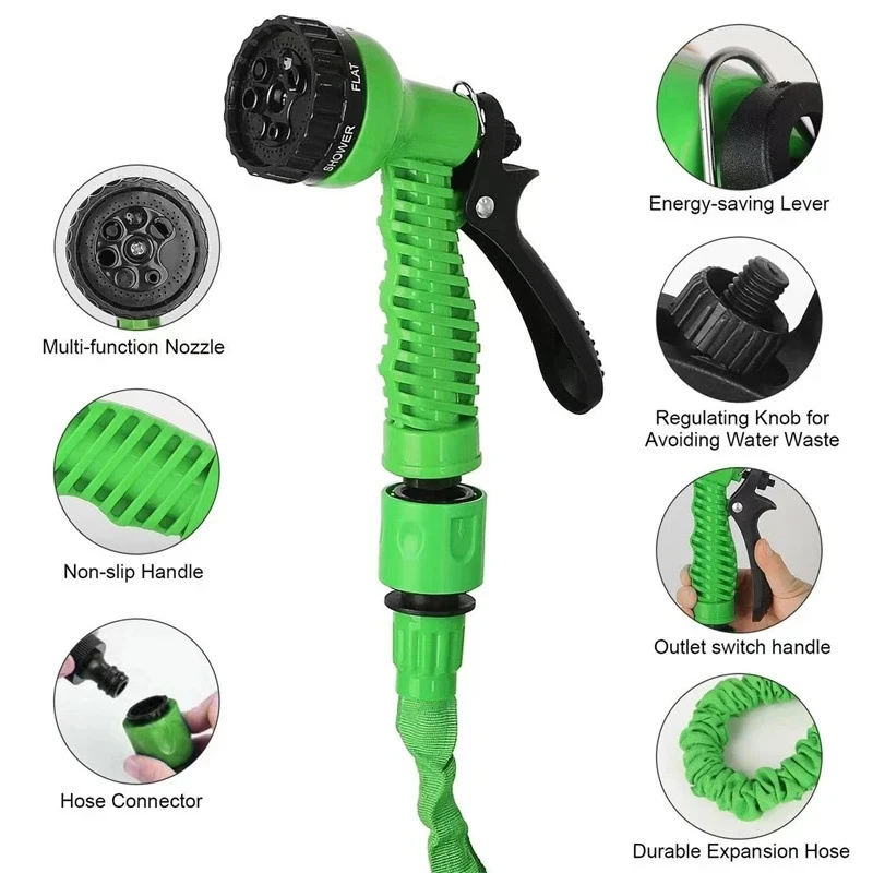 High-Pressure Car Wash Hose Expandable Magic Hose Pipe Home Garden Watering Hose Multi-Function Gardening Cleaning Water Sprayer