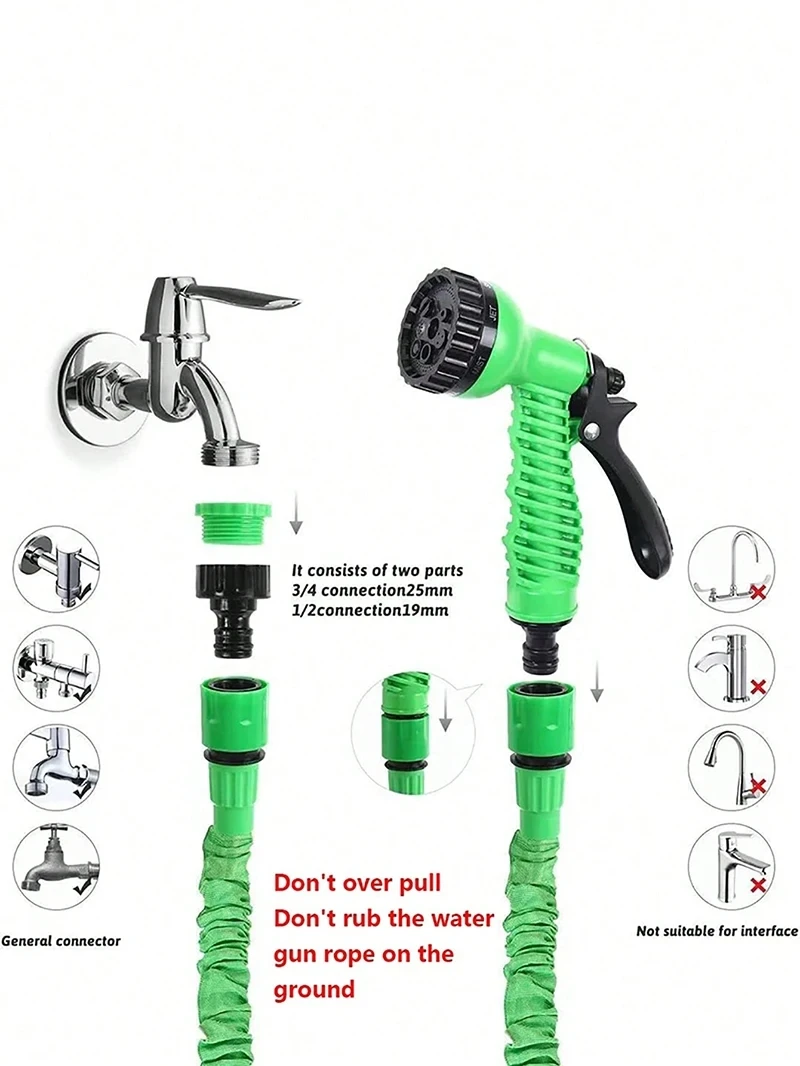 High-Pressure Car Wash Hose Expandable Magic Hose Pipe Home Garden Watering Hose Multi-Function Gardening Cleaning Water Sprayer