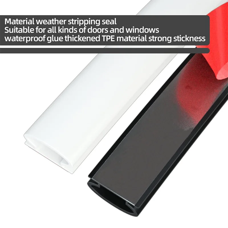 6M/1Roll Window Dustproof Soundproof Bedroom Door Weather Sealing Strip 10*6mm Self Adhesive Anti-Collision Sound Insulation