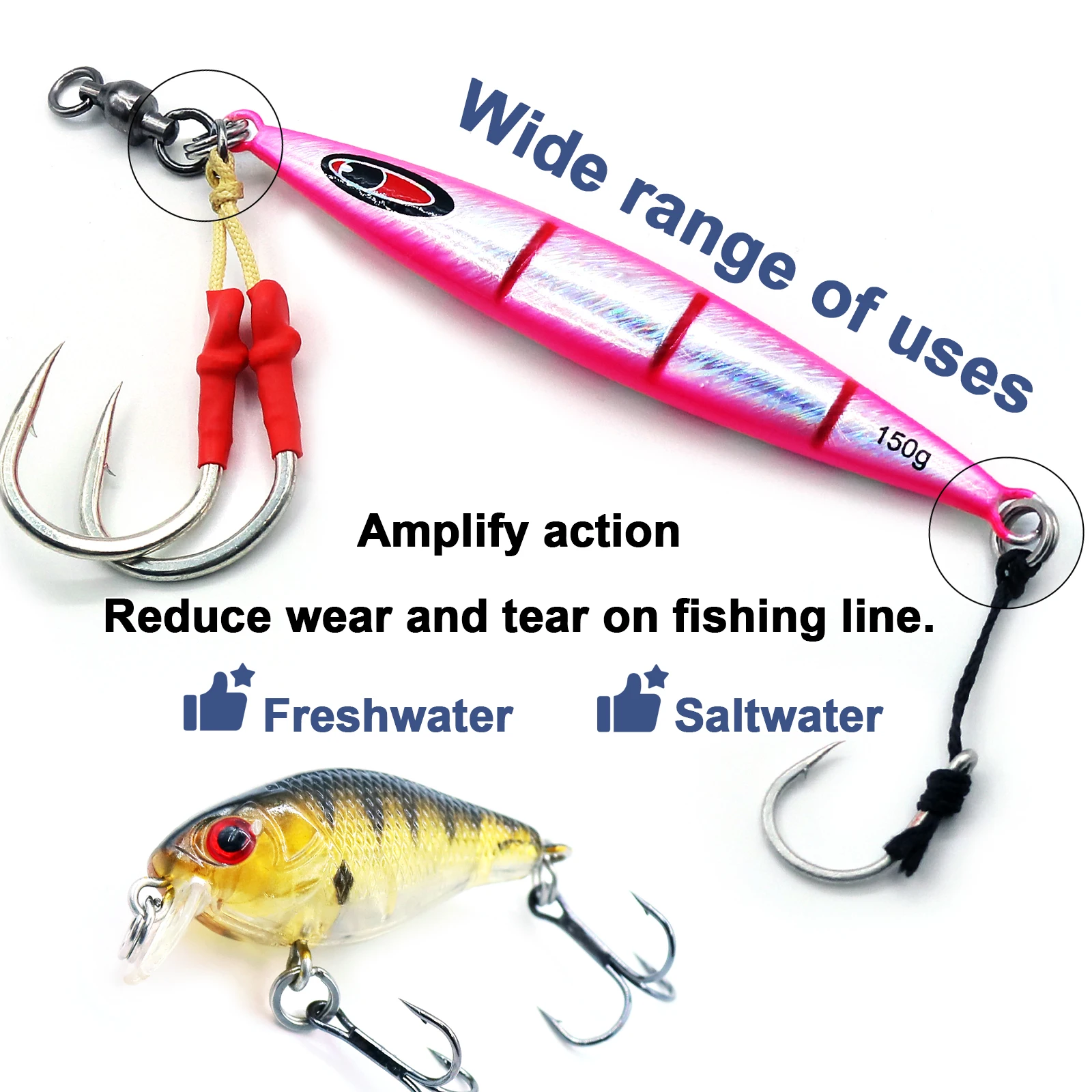 9KM 30Pcs Split Rings Fishing Stainless Steel Lure Rings Saltwater Terminal Tackles Connectors