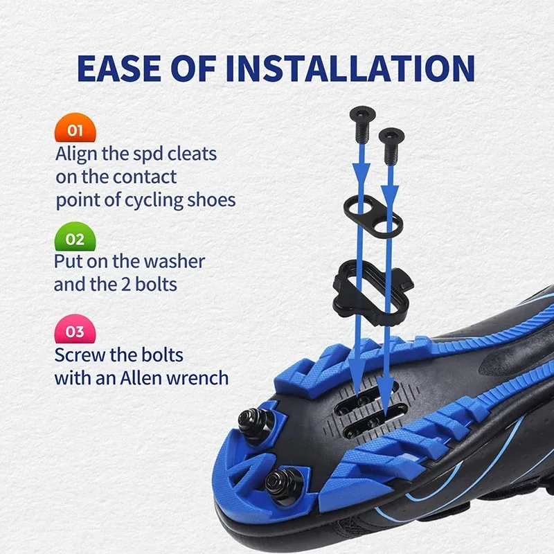 Mountain Bike Shoes Cleats for Shimano SH51 SPD MTB Cleats Multi-Release Spd Pedal Cycling Shoes Clips Set Bicycle Accessories