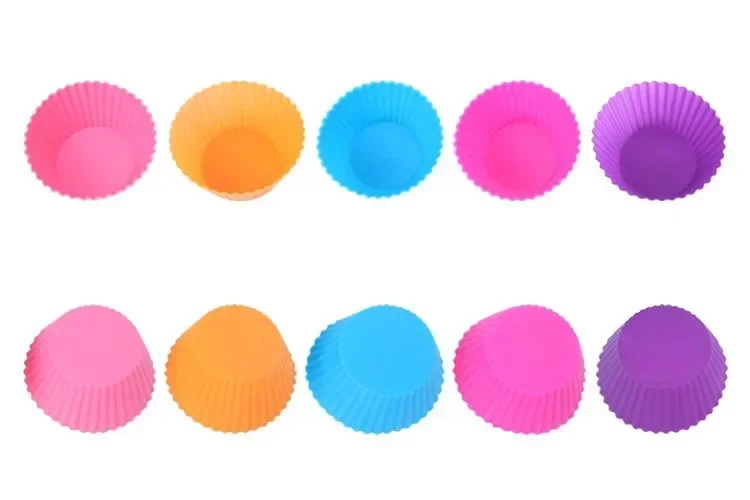5/10/20/30pcs/lot Silicone Cake Mold Round Heart Shape Muffin Cupcake Baking Molds Home Kitchen Bakeware Resistant and Soft
