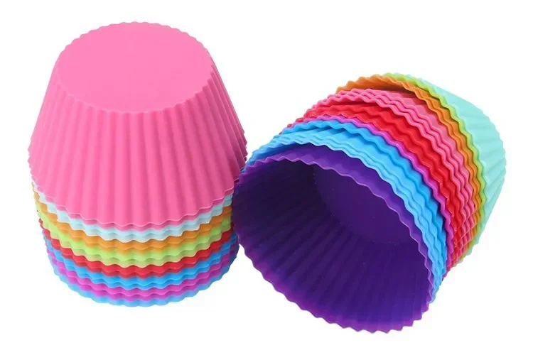 5/10/20/30pcs/lot Silicone Cake Mold Round Heart Shape Muffin Cupcake Baking Molds Home Kitchen Bakeware Resistant and Soft