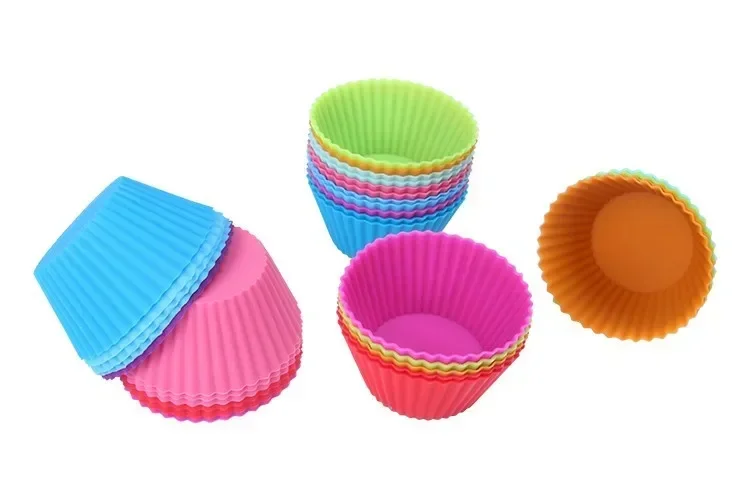 5/10/20/30pcs/lot Silicone Cake Mold Round Heart Shape Muffin Cupcake Baking Molds Home Kitchen Bakeware Resistant and Soft