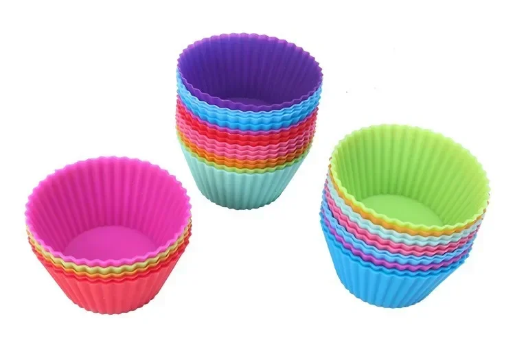 5/10/20/30pcs/lot Silicone Cake Mold Round Heart Shape Muffin Cupcake Baking Molds Home Kitchen Bakeware Resistant and Soft