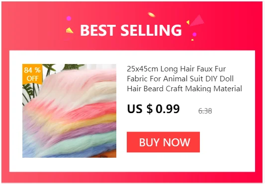25x45cm 9cmPile Faux Fur Fabric For Sewing Doll Toy Beard Hair DIY Patchwork Material Accessories Home Decoration Cosplay Fabric