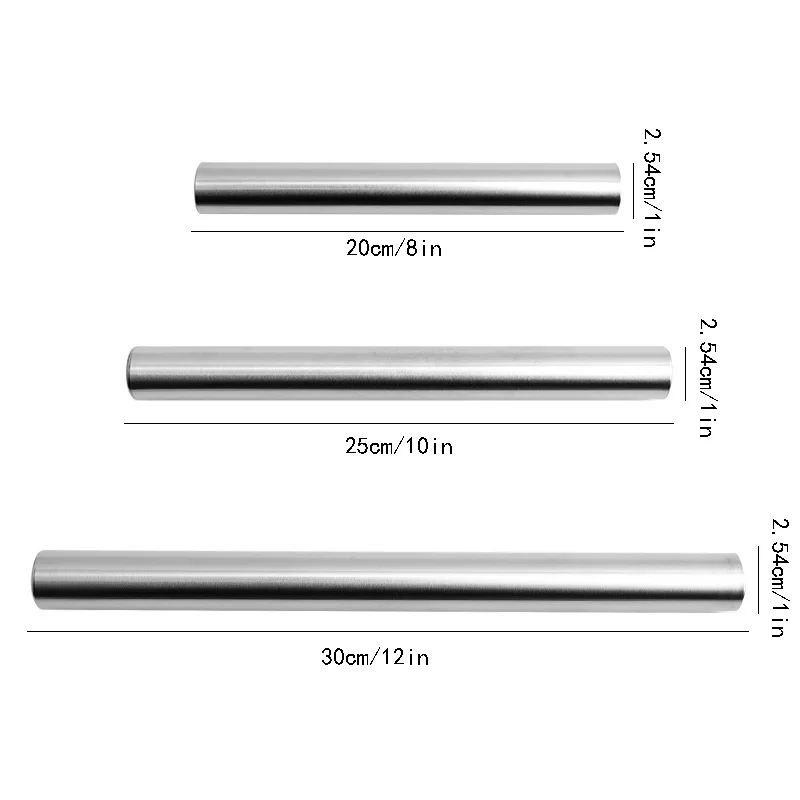 20/25/30cm Stainless Steel Non-Stick Rolling Roller Dough Bake Pizza Pastry Embossed Roller Surface Rolling Pin Kitchen Utensils