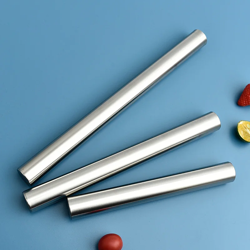 20/25/30cm Stainless Steel Non-Stick Rolling Roller Dough Bake Pizza Pastry Embossed Roller Surface Rolling Pin Kitchen Utensils