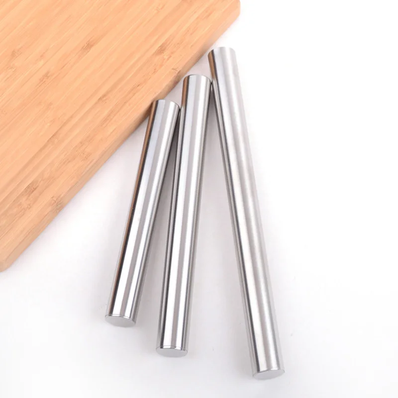 20/25/30cm Stainless Steel Non-Stick Rolling Roller Dough Bake Pizza Pastry Embossed Roller Surface Rolling Pin Kitchen Utensils