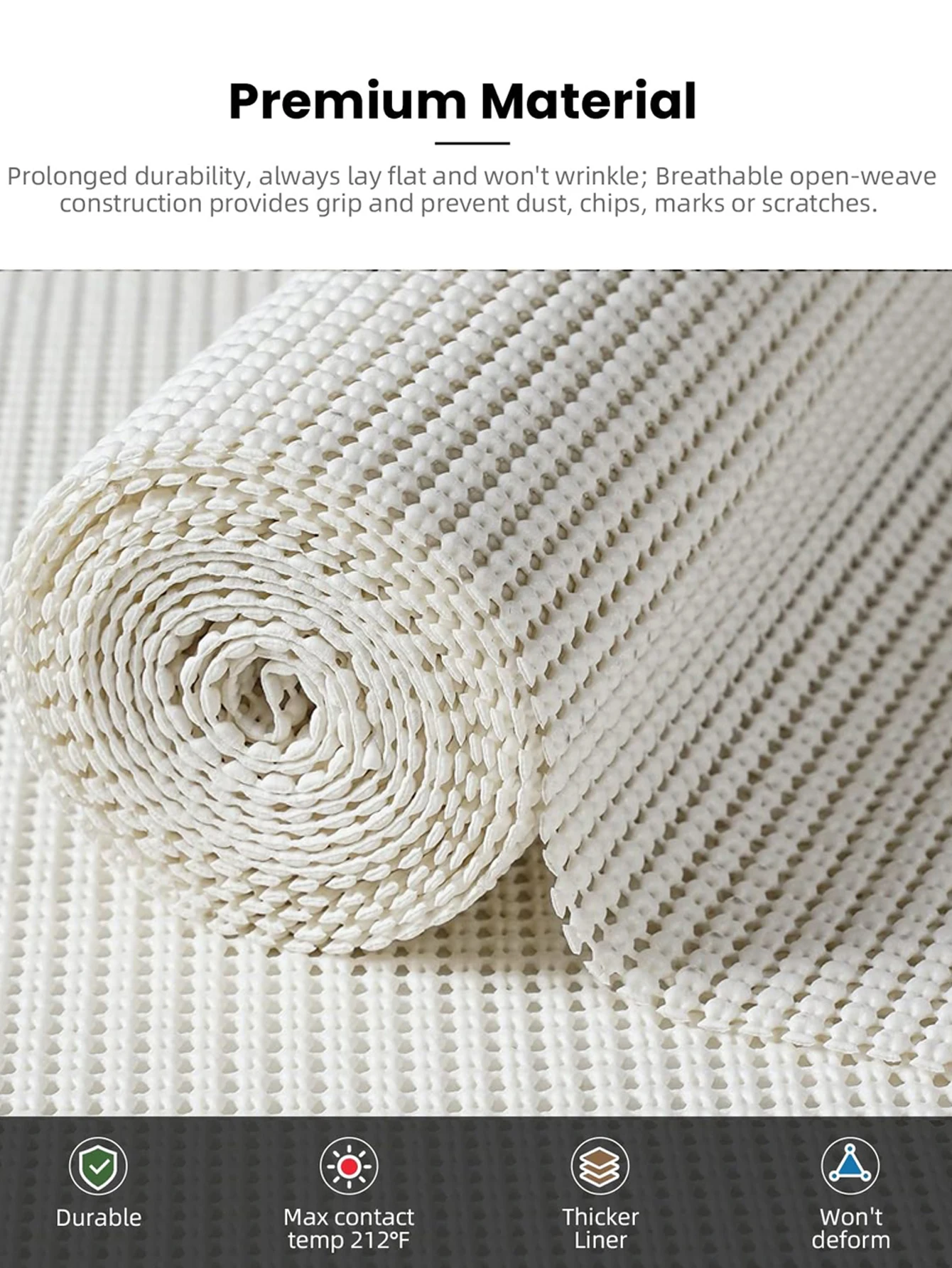 Silicone Anti-slip Mat Non-stick Anti-slip Mat Thickened Drawer Liner for Dressing Table Bathroom Cabinet Tableware Storage Mat