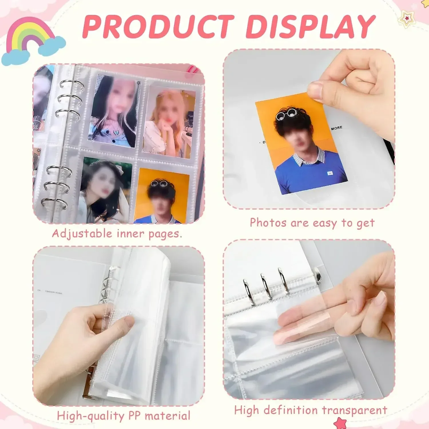 10pcs Photo Album Inner Pages A5 Kpop Binder Photocard Holder Photocard Binder Inlay Idol Card Collect Book Inner Page 포토카드 바인더