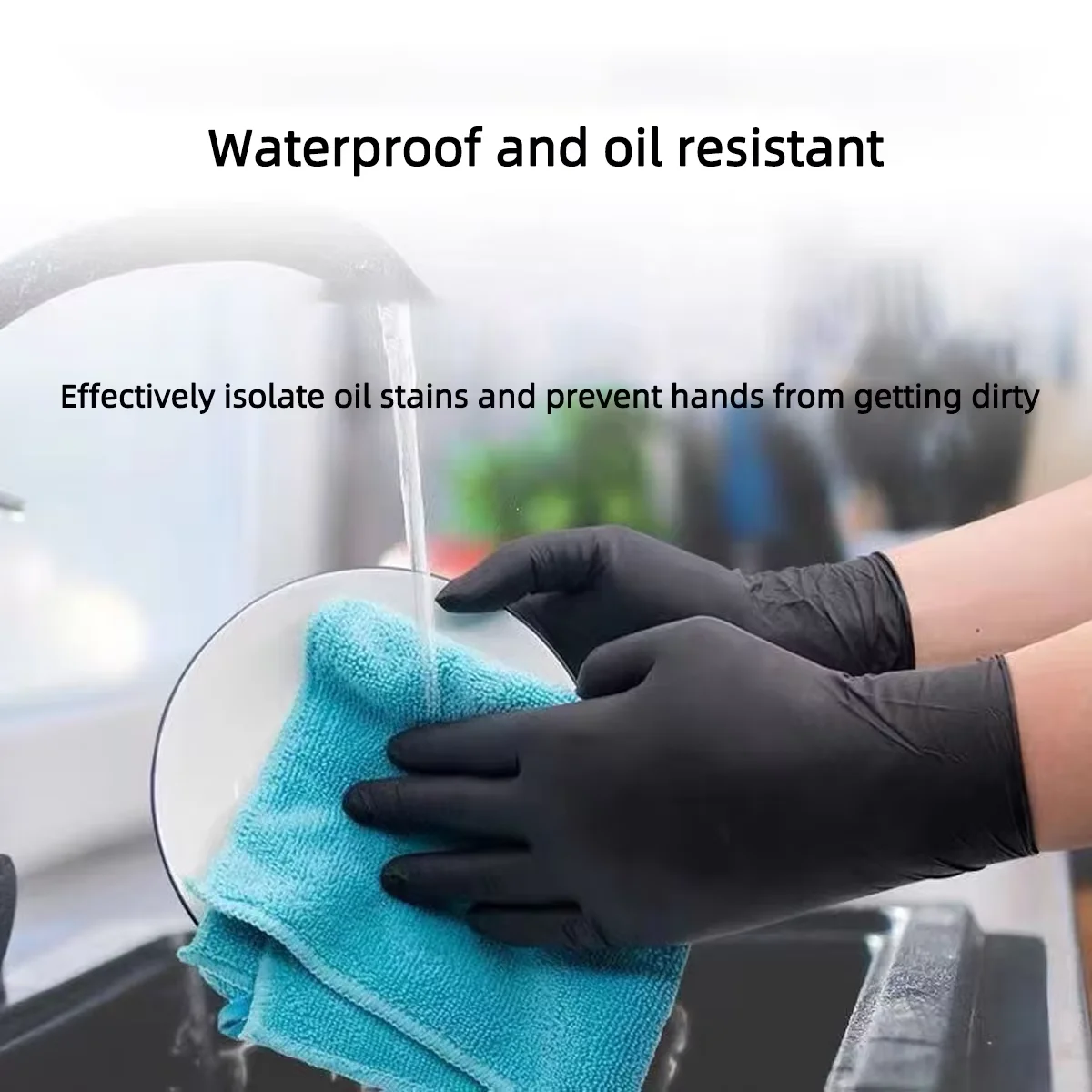 S/M/L/Xl Bag Black Pvc Disposable Cleaning Gloves Waterproof Kitchen Cleaning Tattoo Hairdressing Gloves 10/20/50/100PCS