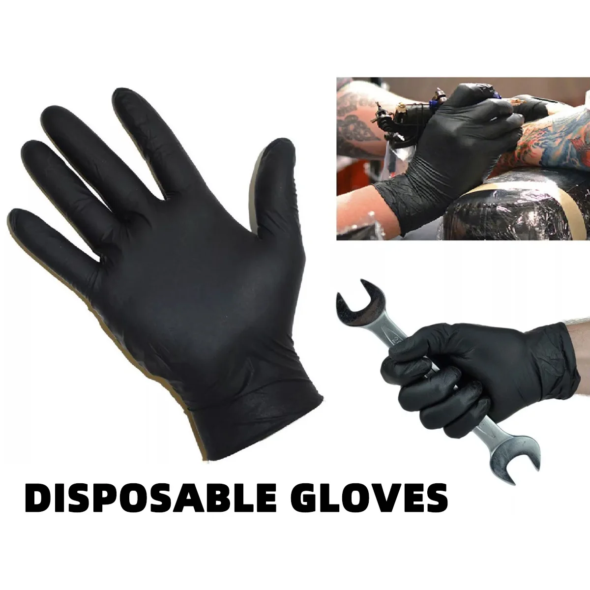 S/M/L/Xl Bag Black Pvc Disposable Cleaning Gloves Waterproof Kitchen Cleaning Tattoo Hairdressing Gloves 10/20/50/100PCS