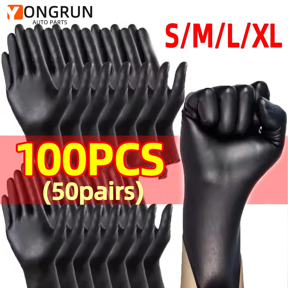 S/M/L/Xl Bag Black Pvc Disposable Cleaning Gloves Waterproof Kitchen Cleaning Tattoo Hairdressing Gloves 10/20/50/100PCS