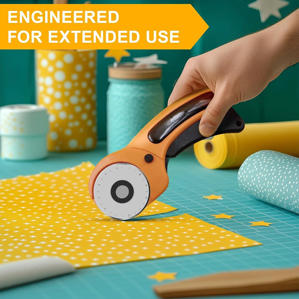 10PCS 45mm Rotary Cutter Blades Sharp and Durable Blades with Clear Scale for Quilting Sewing Crafting and Fabric Leather Cut