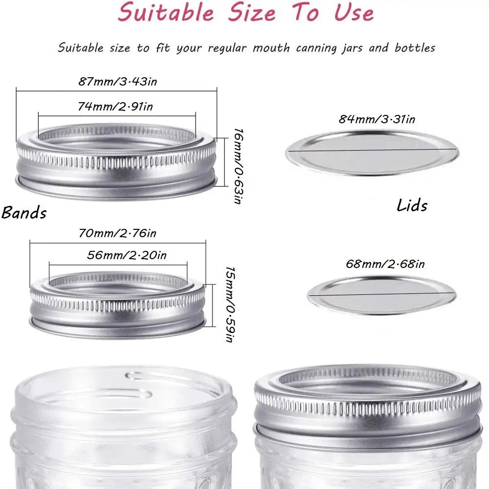 10/20PCS Canning Lids Regular/Wide Mouth Mason Jar Lids Split-type Wide Mouth Tinplate Storage Bands Jar Caps Mason Jar Lid
