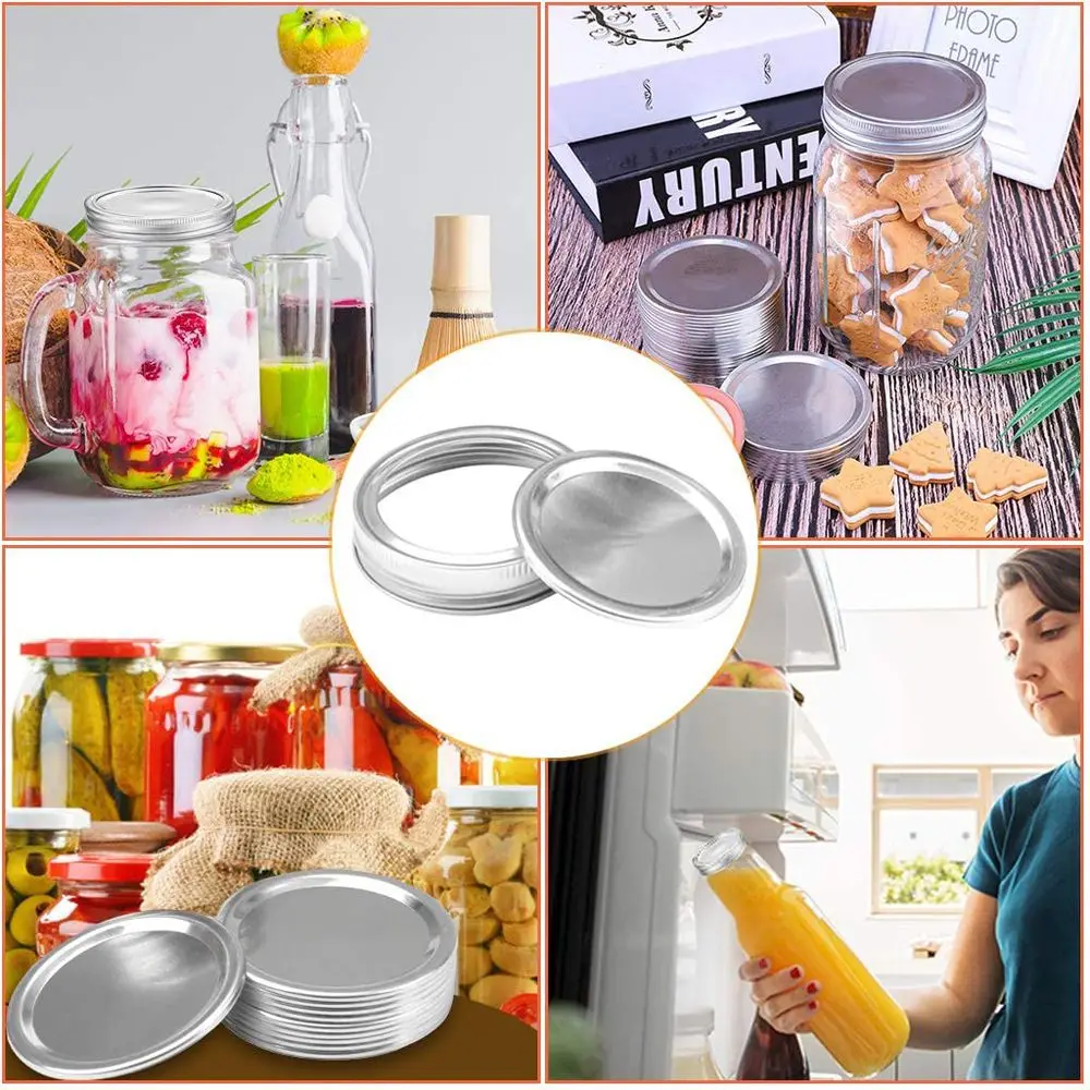 10/20PCS Canning Lids Regular/Wide Mouth Mason Jar Lids Split-type Wide Mouth Tinplate Storage Bands Jar Caps Mason Jar Lid