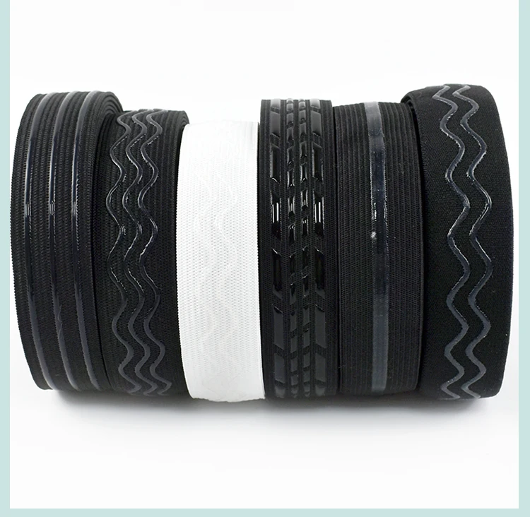 2/5Meters 10-50mm Silicone Elastic Band for Underwear Non-slip Bra Rubber Tape Waist Belt Stretch Ribbon DIY Sewing Accessories