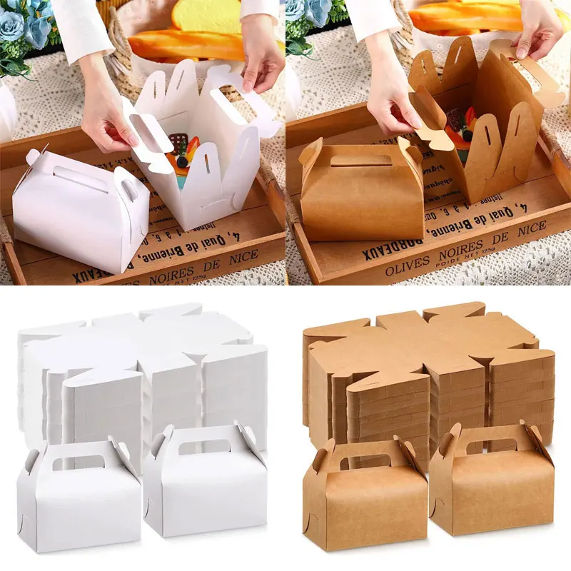 10/30pcs Kraft Paper Gift Box Containers Perfect for Packaging, Wedding, Party, Birthday Decorations and Small Business Supplies