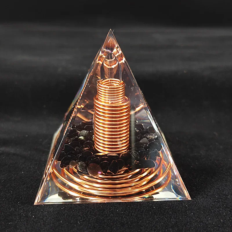 Energy Pyramid Orgonite Reiki Natural Amethyst Peridot Reiki Chakra Meditation Tool Room Decor Crystal Gifts Pyramid