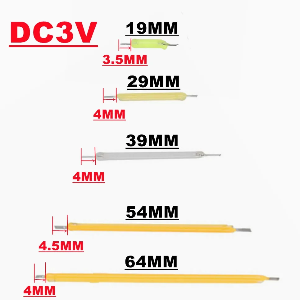 10PCS/Box LED Filament DC3V 5V Edison Bulb Lamp Parts Incandescent Light Diodes Accessories Multicolour Holiday Lighting