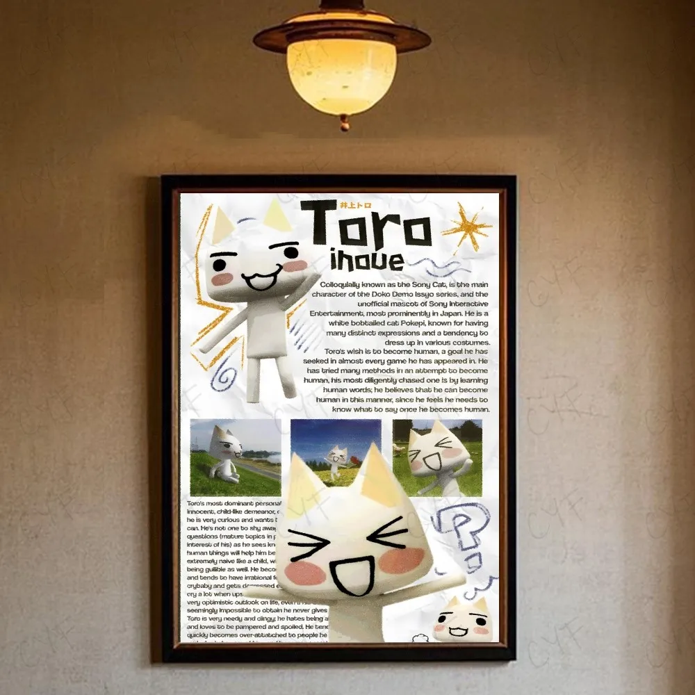 Inoue Toro CUTE Cat Hot Classic Movie Poster HD art sticky wall waterproof home living room bedroom bar aesthetic decoration