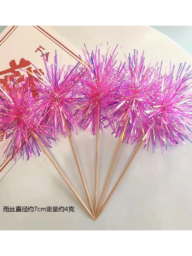 5/20Pcs Birthday Glitter Cake Topper Colorful Fireworks Tassels Cupcake Topper Wedding Baby Shower Baking Dessert Cake Decor