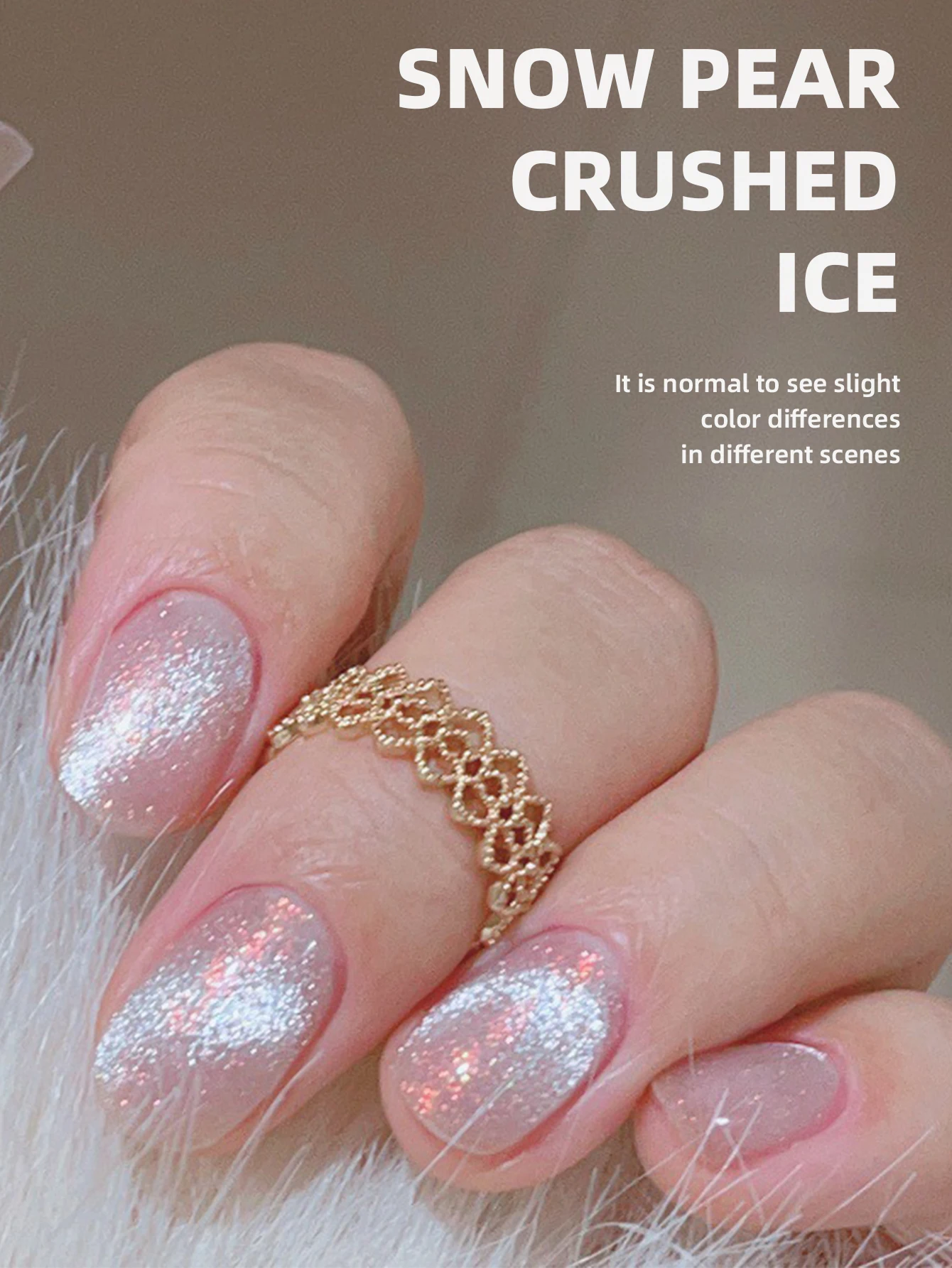 15ml Snow Pear Crushed Ice Cat Eye Gel Nail Polish,  Shiny Bubble-Free UV/LED Quick-Drying Gel Suitable For Nail Art DIY Design