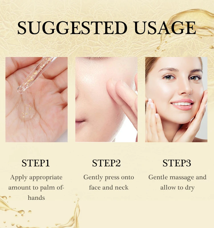 Niacinamide Face Serum 24K Gold Hyaluronic Acid Essence Whitening Dark Spot Corrector Facial Serum Skin Care Products