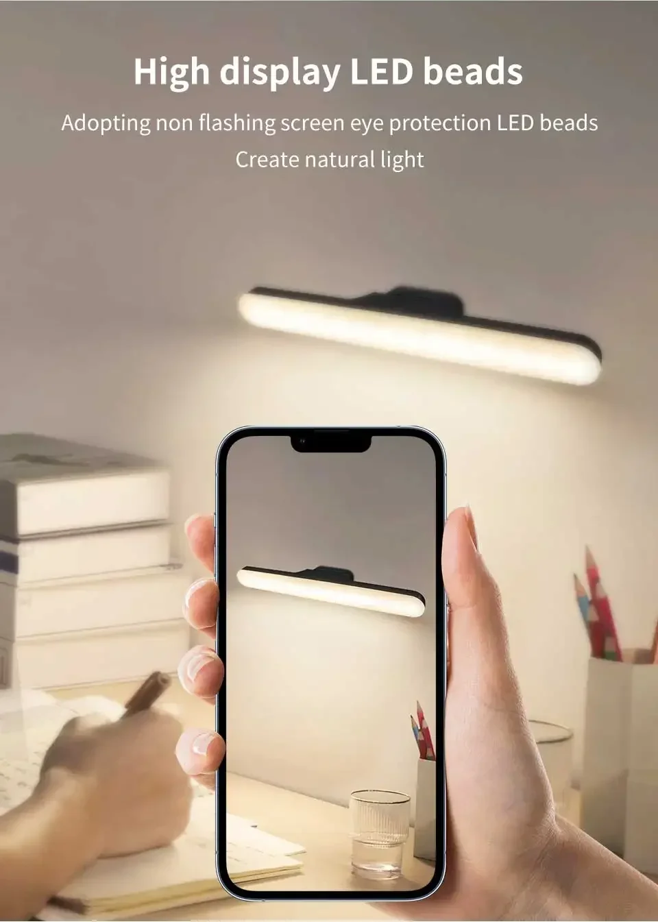 LED Makeup Light Rechargeable Magnetic Eye Protection Mirror Lamp Touch Wall Lights 30CM For Selfie Wardrobe Bathroom Lighting