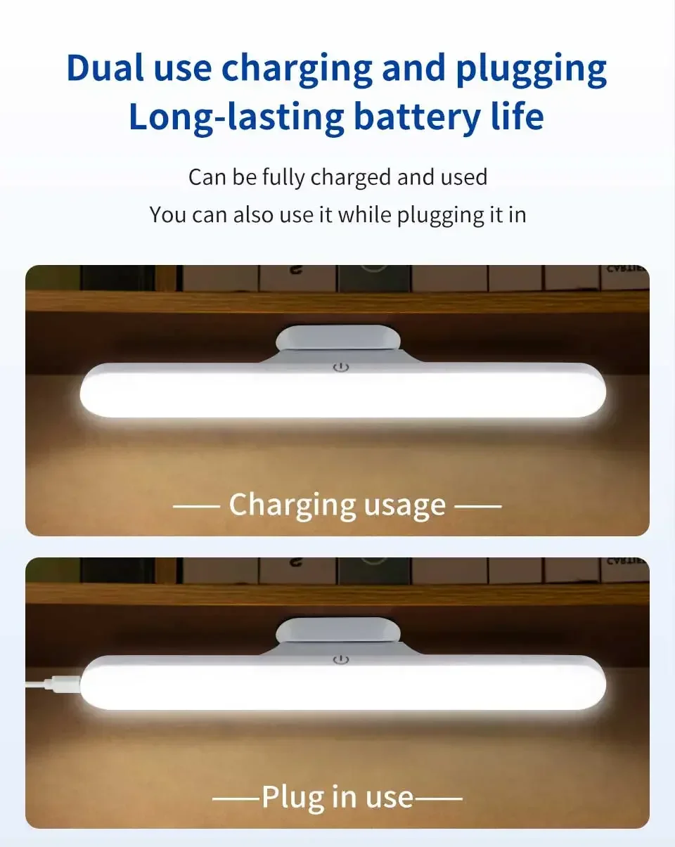 LED Makeup Light Rechargeable Magnetic Eye Protection Mirror Lamp Touch Wall Lights 30CM For Selfie Wardrobe Bathroom Lighting