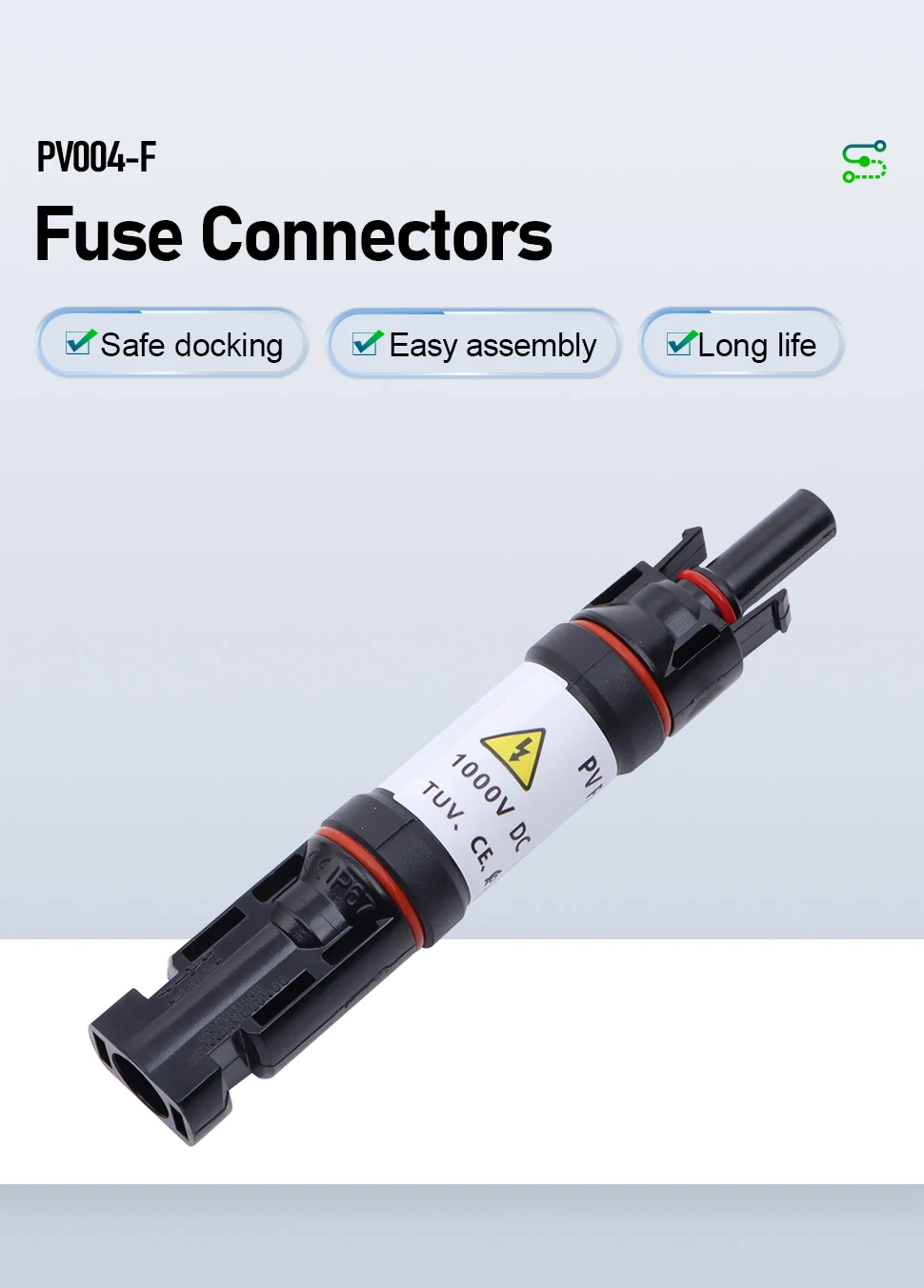 1000V DC 10A 15A 20A Solar Panel Photovoltaic Fuse Connectors For Industrial And Commercial Solar Power Generation