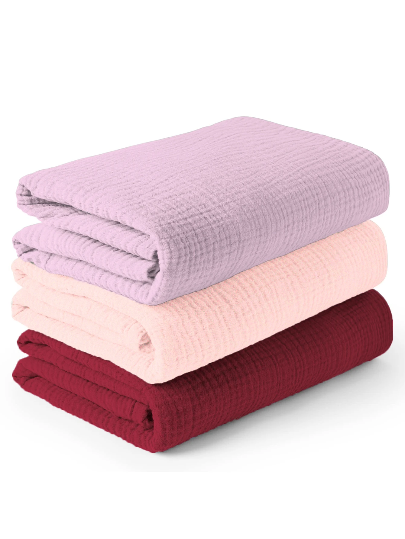 3PCS/set Soft Breathable Newborn Baby Receiving Blanket Muslin Swaddle Blankets
