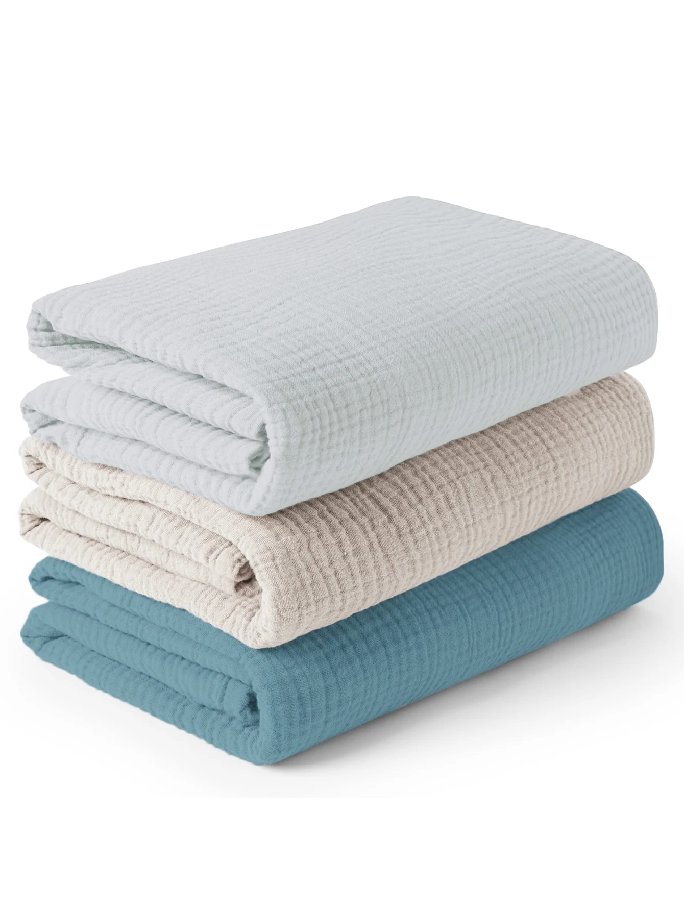 3PCS/set Soft Breathable Newborn Baby Receiving Blanket Muslin Swaddle Blankets