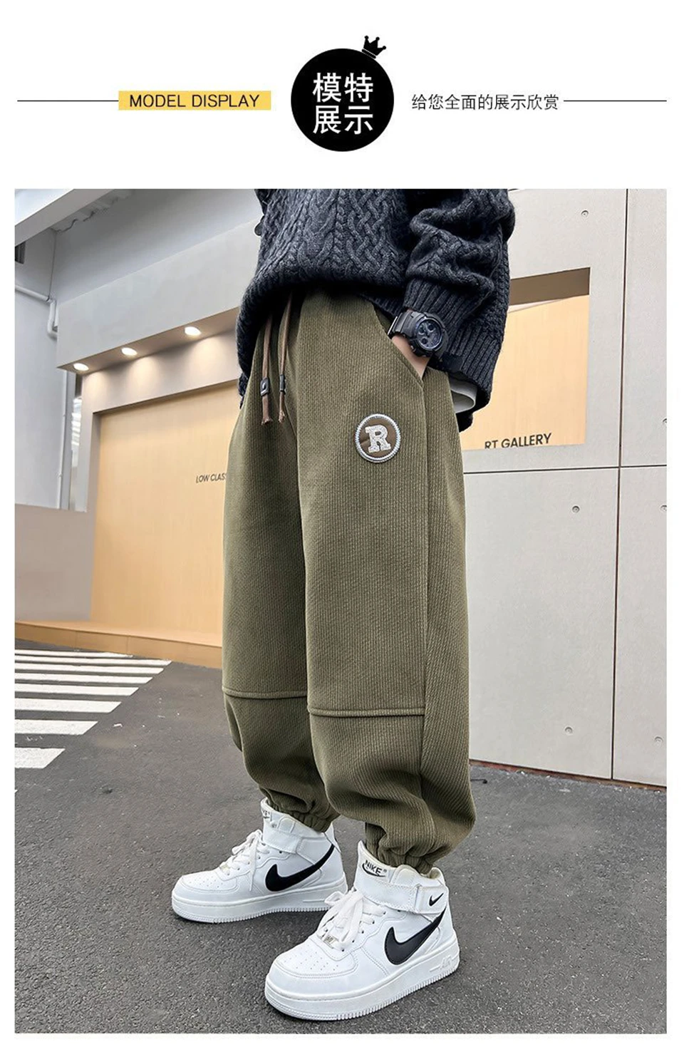 Korean Style Winter Warm Pants Children Sweatpants Thicken Corduroy Boys Casual Pants Boys Sport Pants Kids Loose Long Trousers