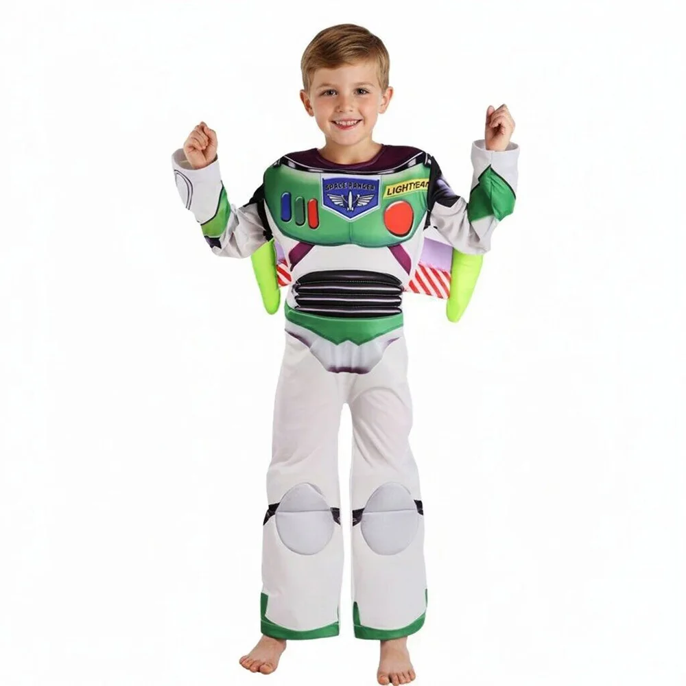 Boys Halloween Cosplay 3PCS Buzz Jumpsuit With Mask Wings Woody Cowboy Costume Stage Performance Birthday Party Role Play Outfit