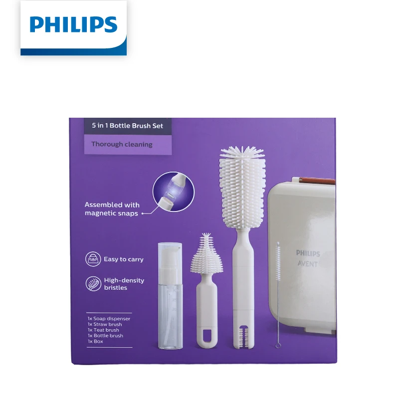 Philips AVENT Bottle Brush Set Multifunctional Baby Bottle Nipple Cleaning Brush Kit For Newborn Infant Feeding Accessories