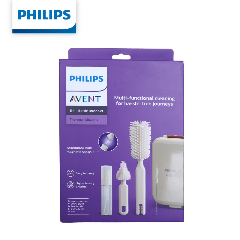 Philips AVENT Bottle Brush Set Multifunctional Baby Bottle Nipple Cleaning Brush Kit For Newborn Infant Feeding Accessories