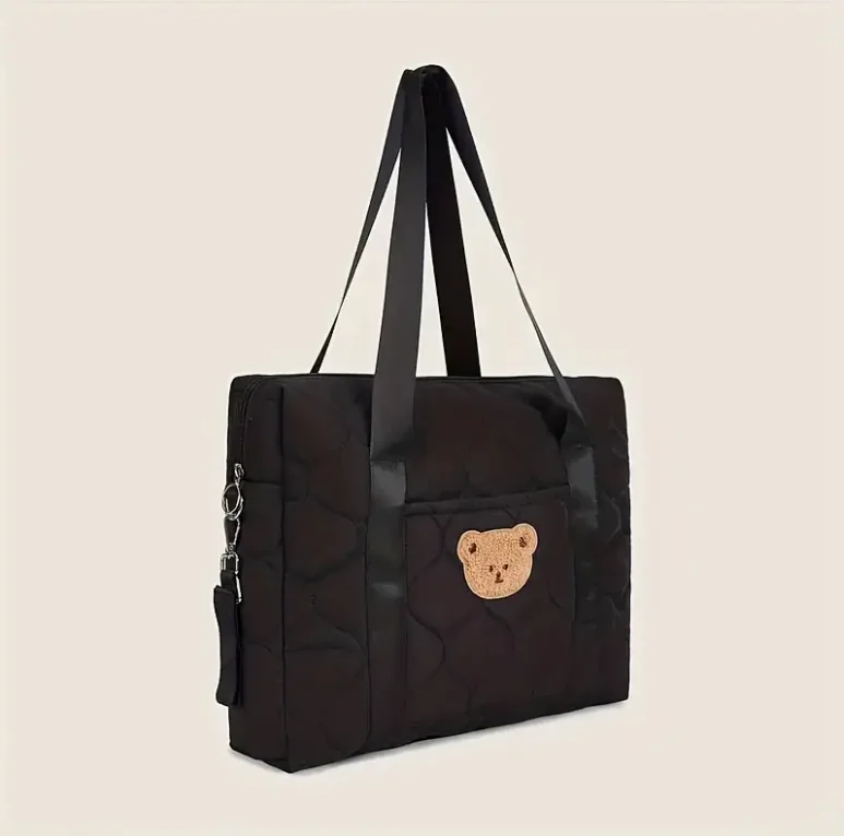 Large Capacity Portable Shoulder Crossbody Bag - Black Parent Bag for Going Out Storage
