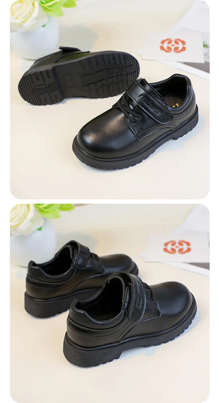 Boys Leather Party Shoes 2026 New Autumn Toddler School Uniform Shoes for Kids Soft Sole Chic Classic Wedding UK Casual Flats