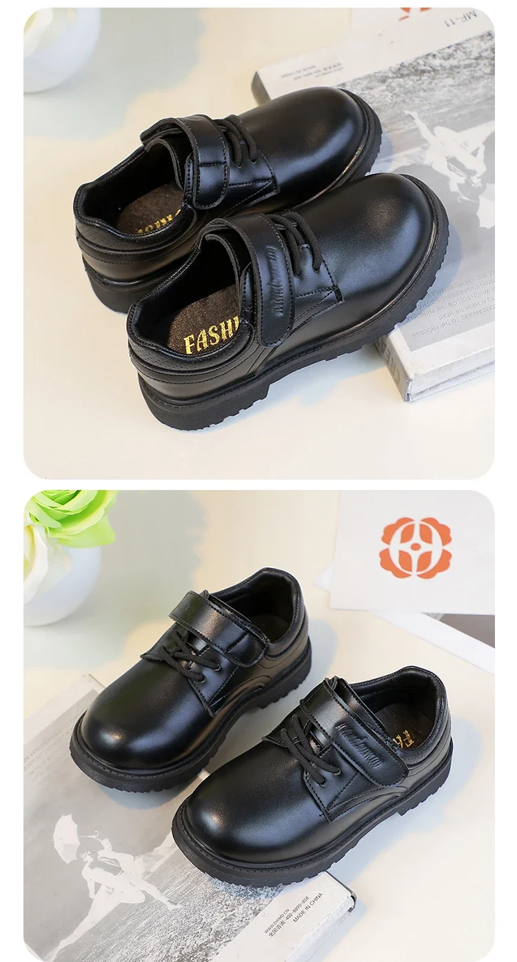 Boys Leather Party Shoes 2026 New Autumn Toddler School Uniform Shoes for Kids Soft Sole Chic Classic Wedding UK Casual Flats