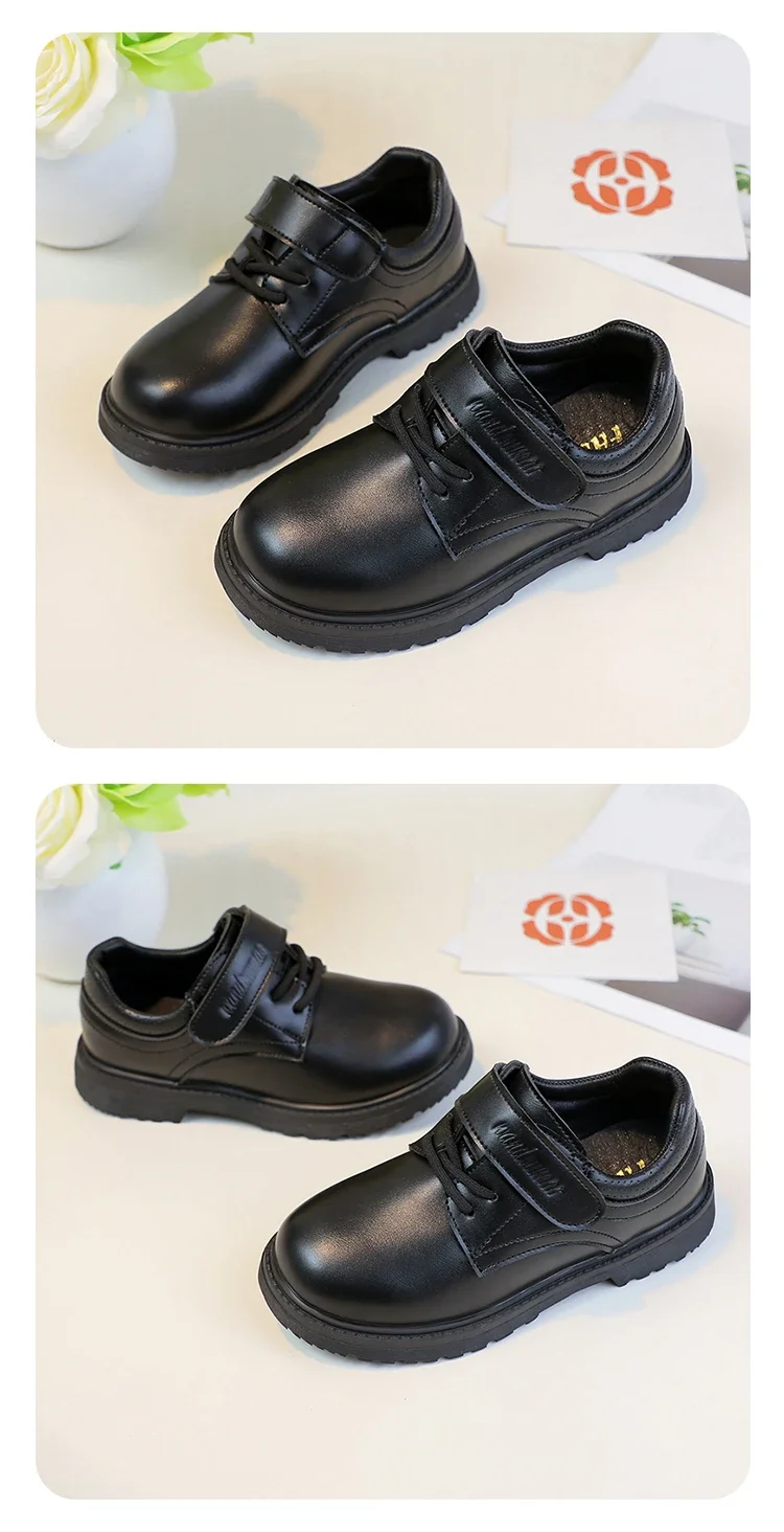Boys Leather Party Shoes 2026 New Autumn Toddler School Uniform Shoes for Kids Soft Sole Chic Classic Wedding UK Casual Flats